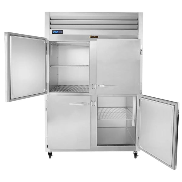 2 Section Half Door Reach In Refrigerator