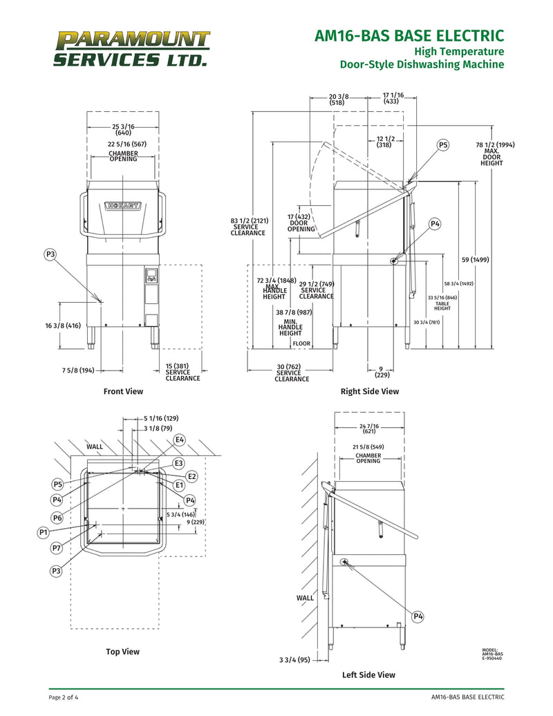 High Temperature Door-Style Base Electric Dishwasher with Booster Heater