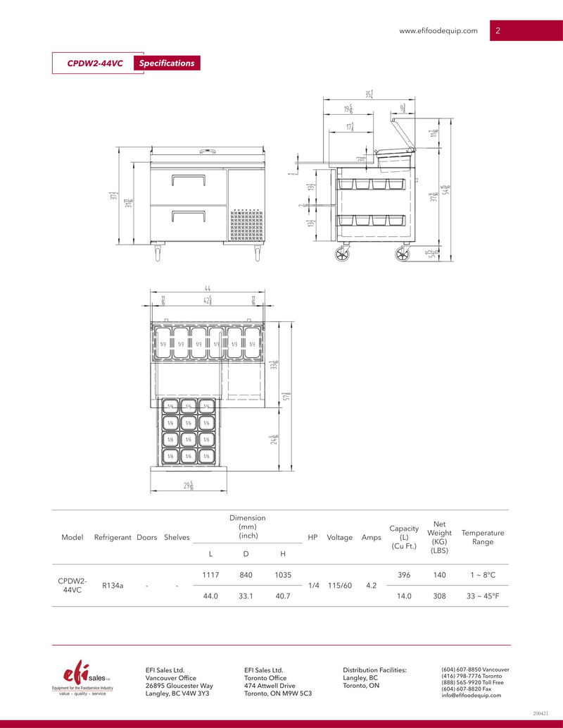 PIZZA PREPARATION REFRIGERATOR